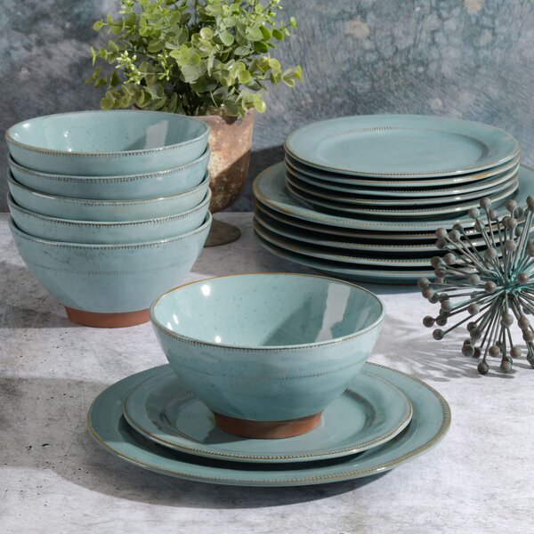 Teal deals dish set